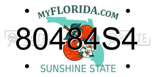 80484S4 Florida License Plate