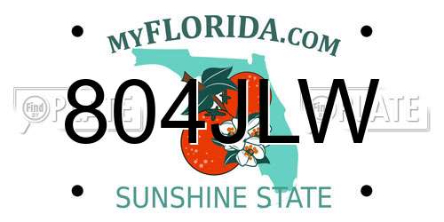 804JLW Florida License Plate