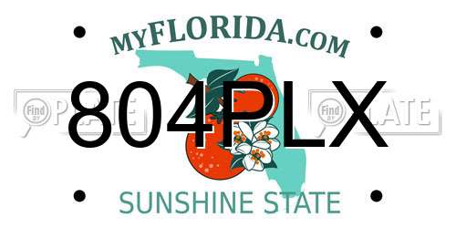 804PLX Florida License Plate