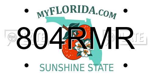 804RMR Florida License Plate