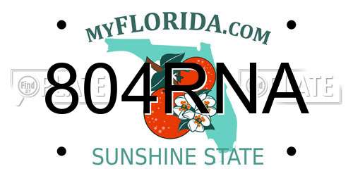 804RNA Florida License Plate