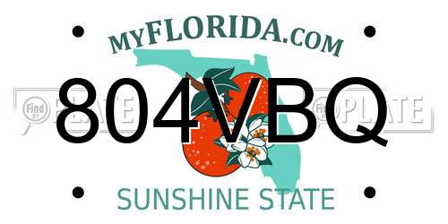 804VBQ Florida License Plate
