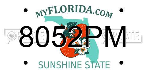 8052PM Florida License Plate