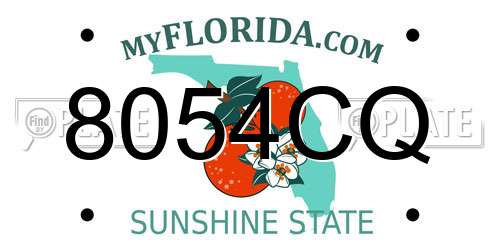 8054CQ Florida License Plate