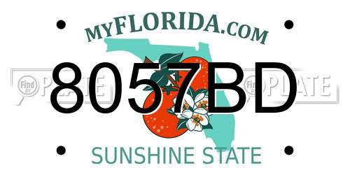 8057BD Florida License Plate