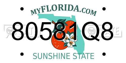 80581Q8 Florida License Plate