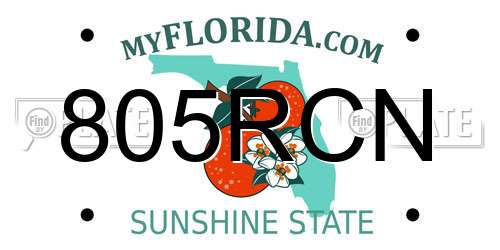 805RCN Florida License Plate