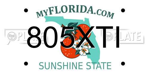 805XTI Florida License Plate