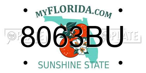 8063BU Florida License Plate