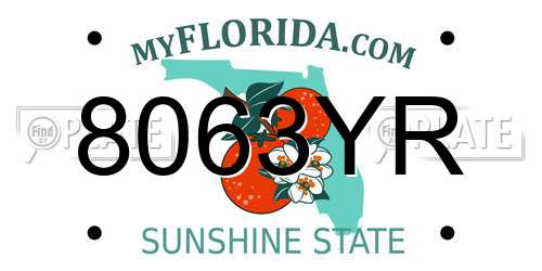 8063YR Florida License Plate