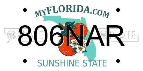 806NAR Florida License Plate