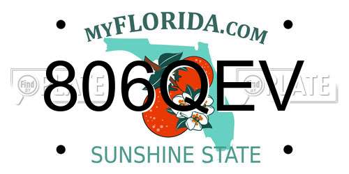 806QEV Florida License Plate