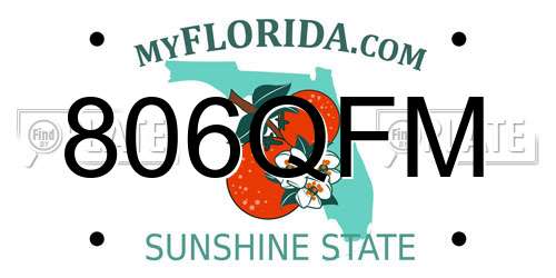 806QFM Florida License Plate