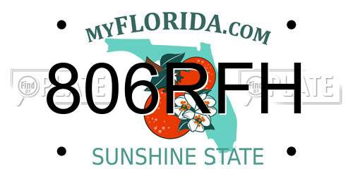 806RFH Florida License Plate