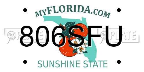 806SFU Florida License Plate