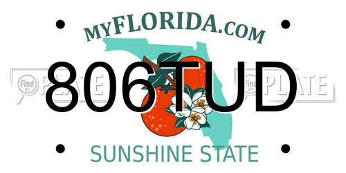 806TUD Florida License Plate