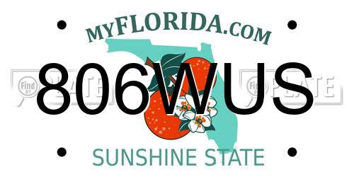 806WUS Florida License Plate
