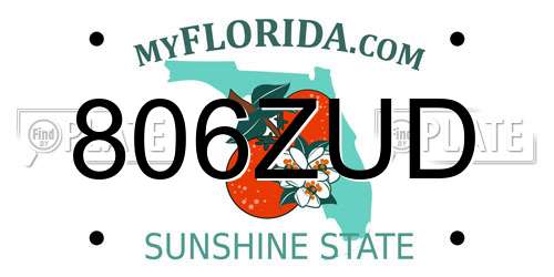 806ZUD Florida License Plate