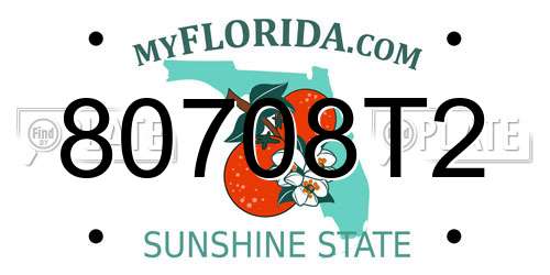 80708T2 Florida License Plate