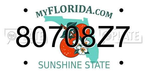 80708Z7 Florida License Plate