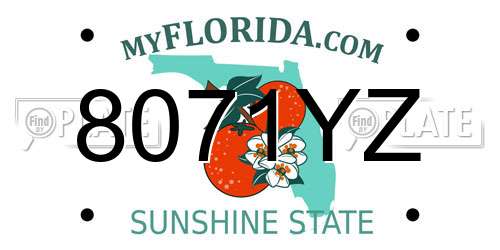 8071YZ Florida License Plate