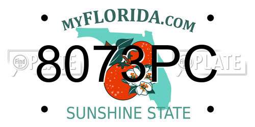 8073PC Florida License Plate