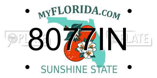 8077IN Florida License Plate