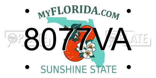 8077VA Florida License Plate