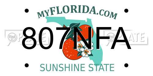 807NFA Florida License Plate