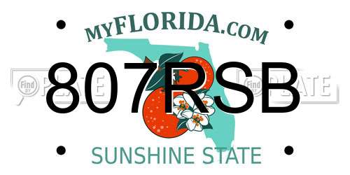 807RSB Florida License Plate