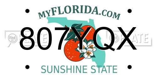 807YQX Florida License Plate