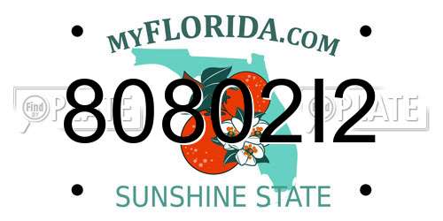 80802I2 Florida License Plate