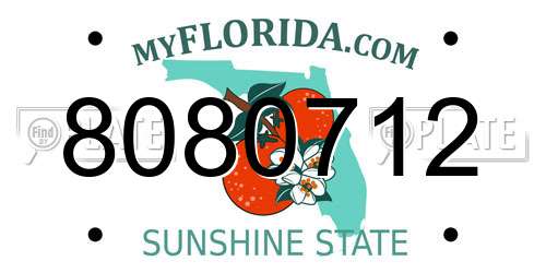 8080712 Florida License Plate