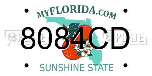 8084CD Florida License Plate