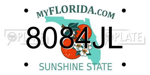 8084JL Florida License Plate