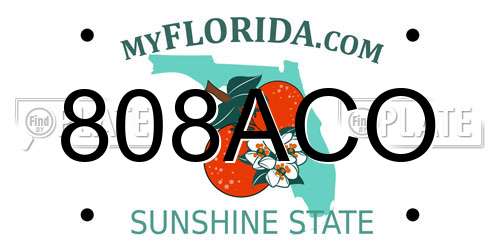 808ACO Florida License Plate