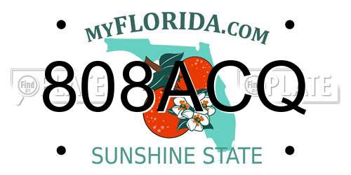 808ACQ Florida License Plate