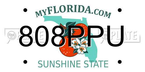 808PPU Florida License Plate