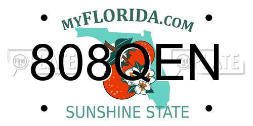 808QEN Florida License Plate