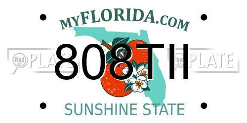 808TII Florida License Plate