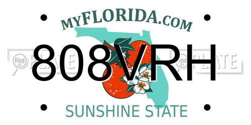 808VRH Florida License Plate