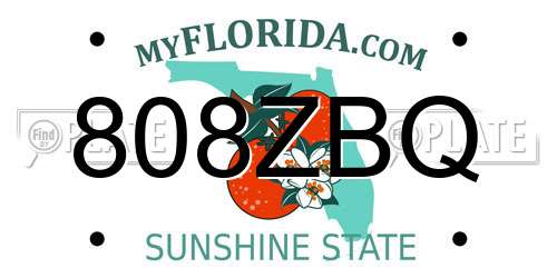 808ZBQ Florida License Plate