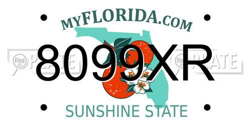 8099XR Florida License Plate