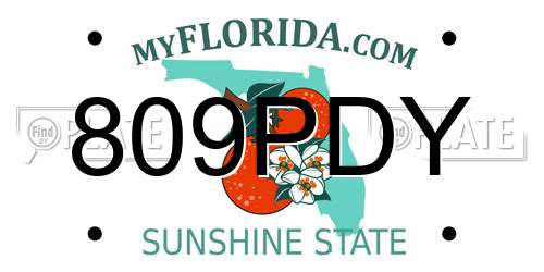 809PDY Florida License Plate
