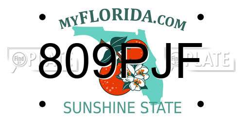 809PJF Florida License Plate