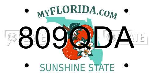 809QDA Florida License Plate