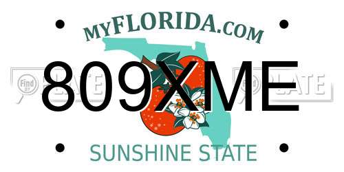 809XME Florida License Plate