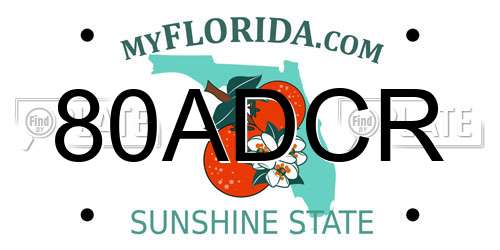 80ADCR Florida License Plate