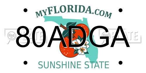 80ADGA Florida License Plate