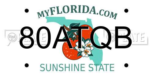 80ATQB Florida License Plate